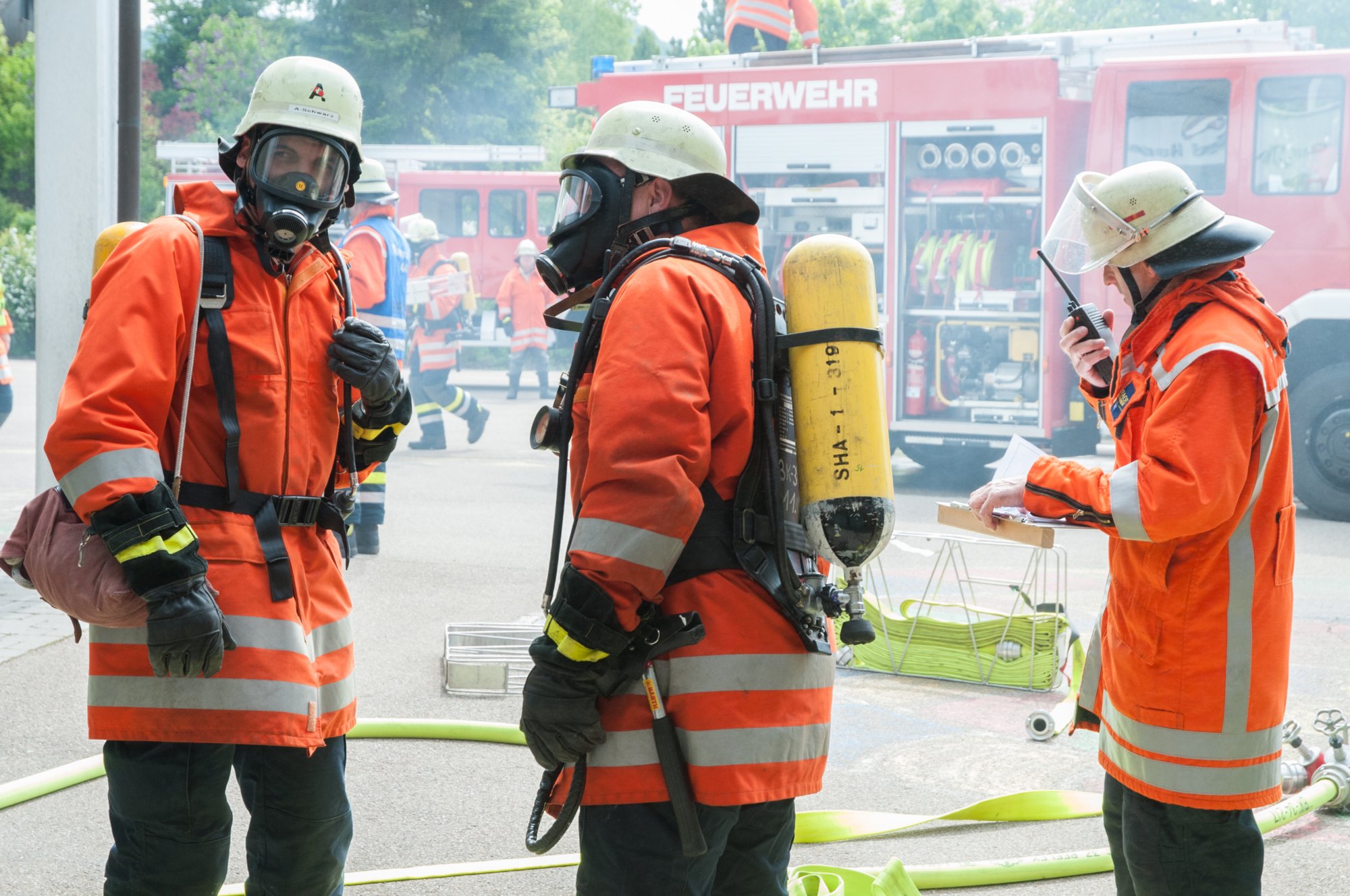 Einsatzübung Feuerwehr Oberrot an der GHS Einsatzübung Feuerwehr Oberrot an der GHS