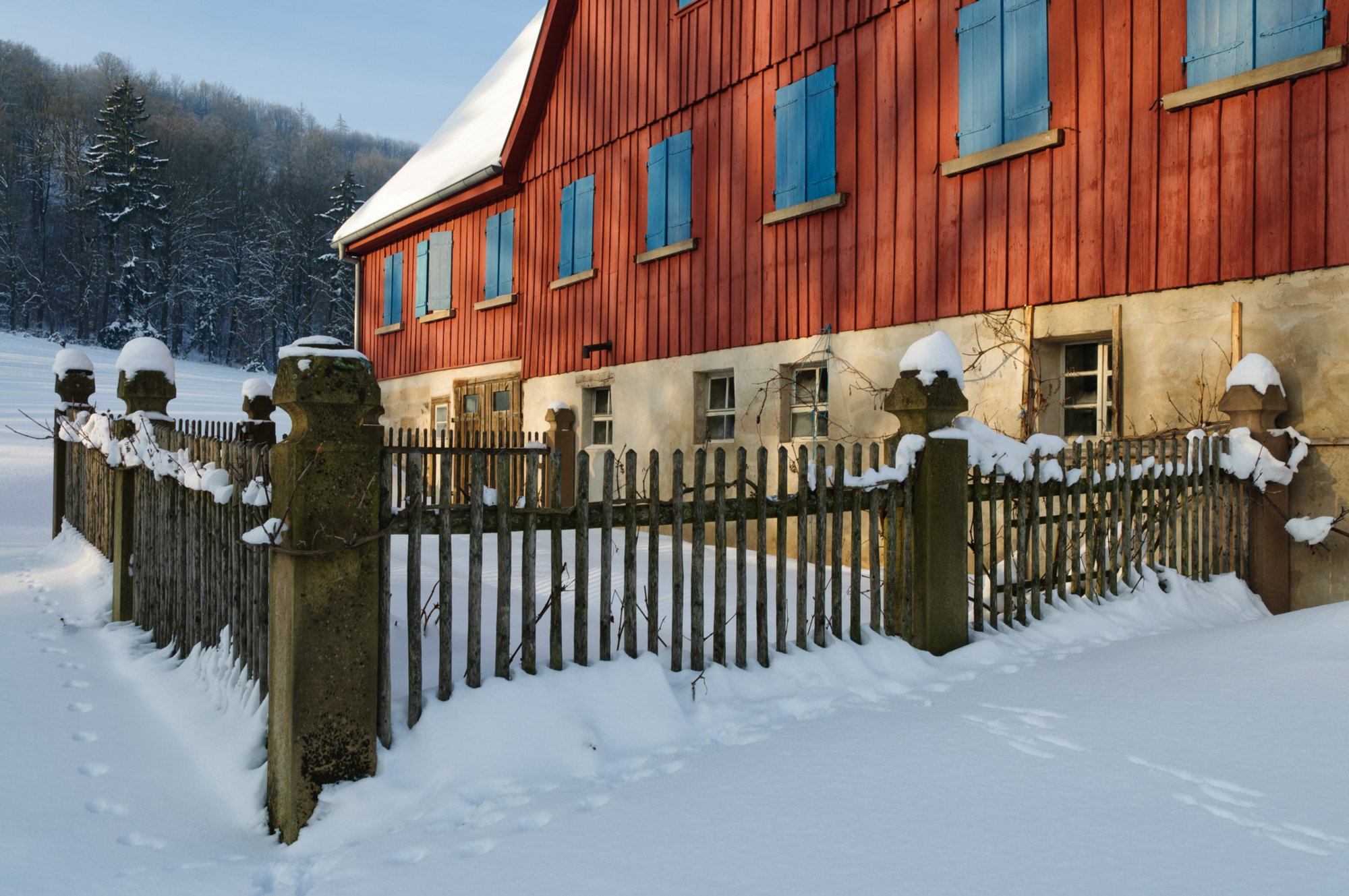 Freilandmuseum Wackershofen bei Schnee 