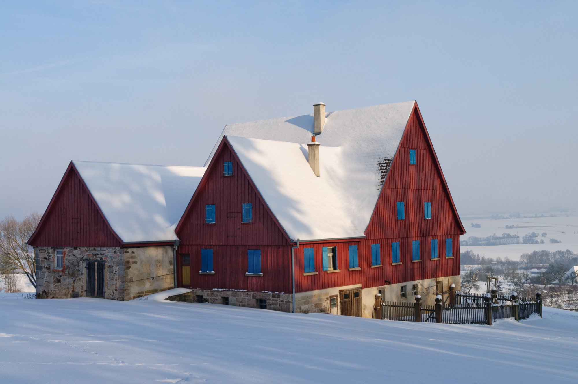 Freilandmuseum Wackershofen bei Schnee 