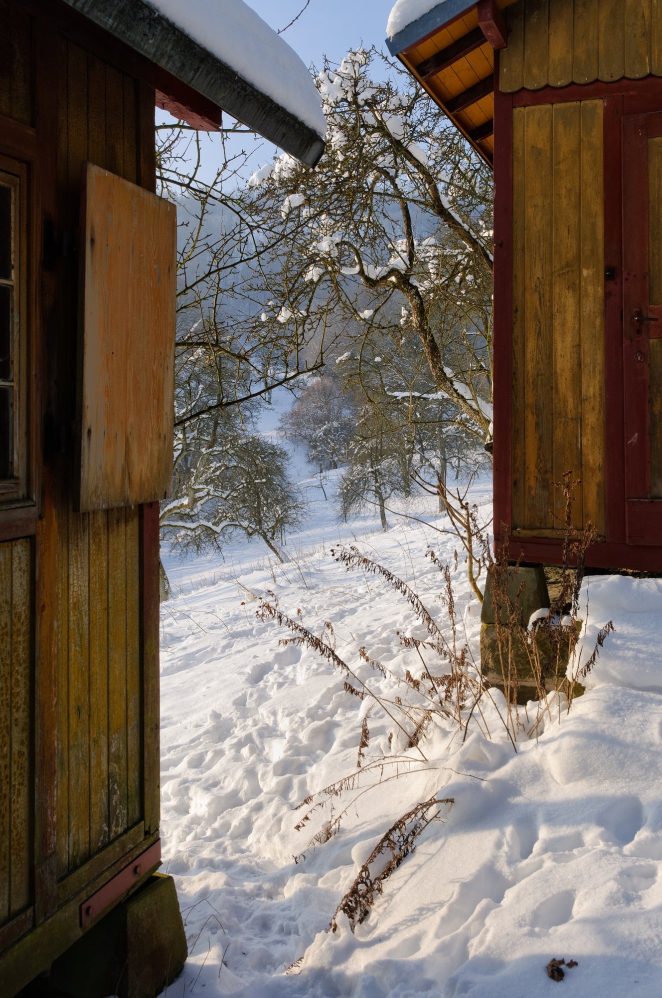 Freilandmuseum Wackershofen bei Schnee 