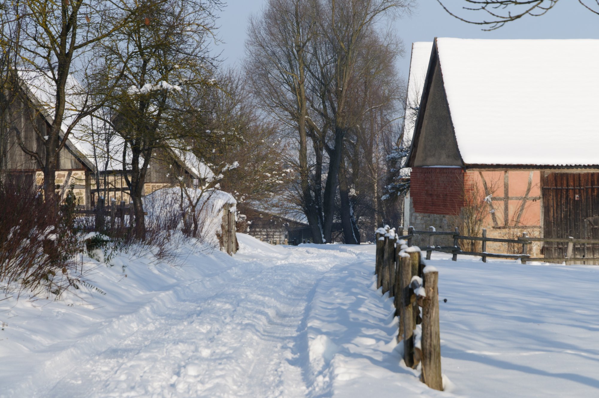 Freilandmuseum Wackershofen bei Schnee 