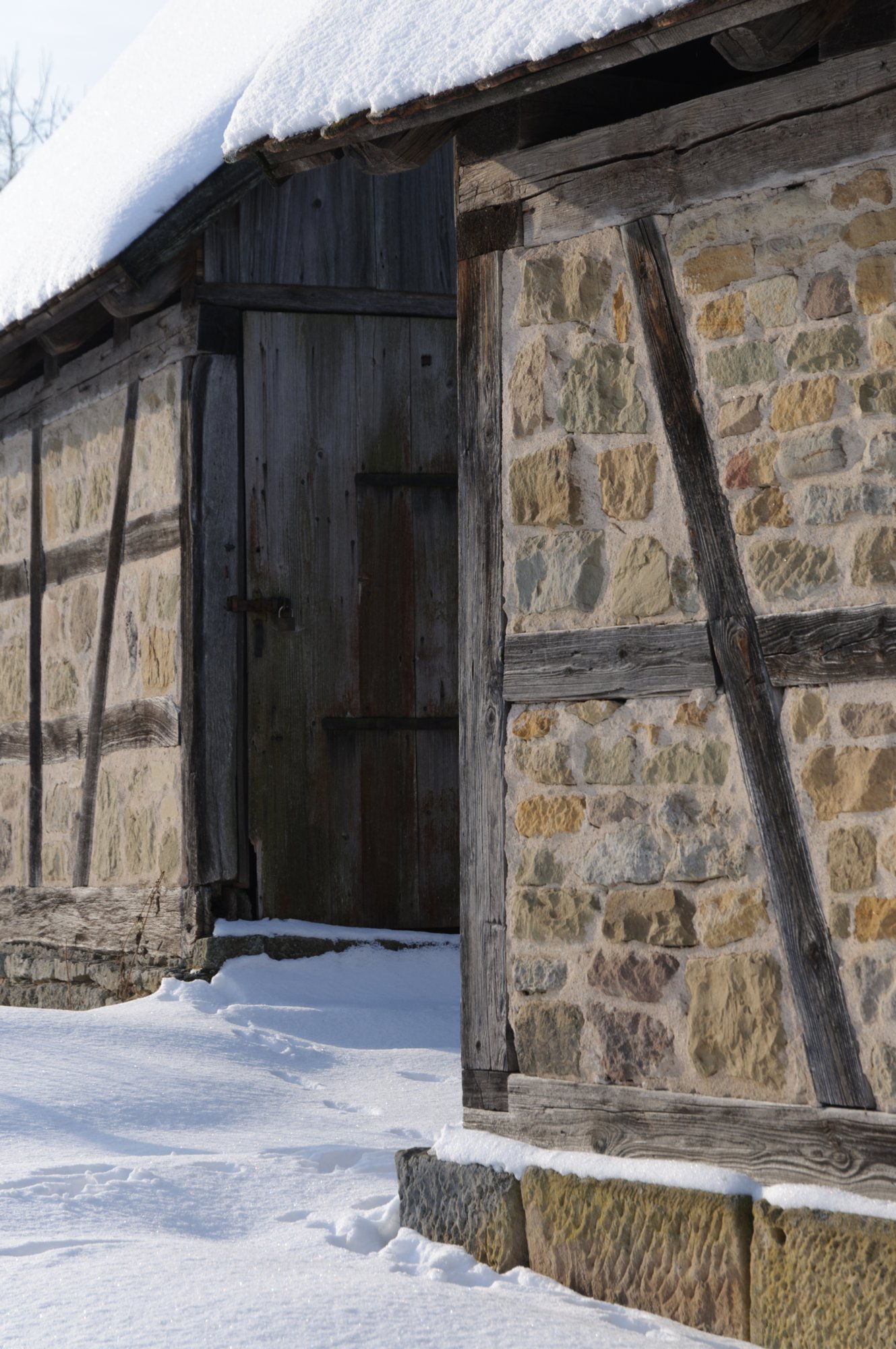 Freilandmuseum Wackershofen bei Schnee 