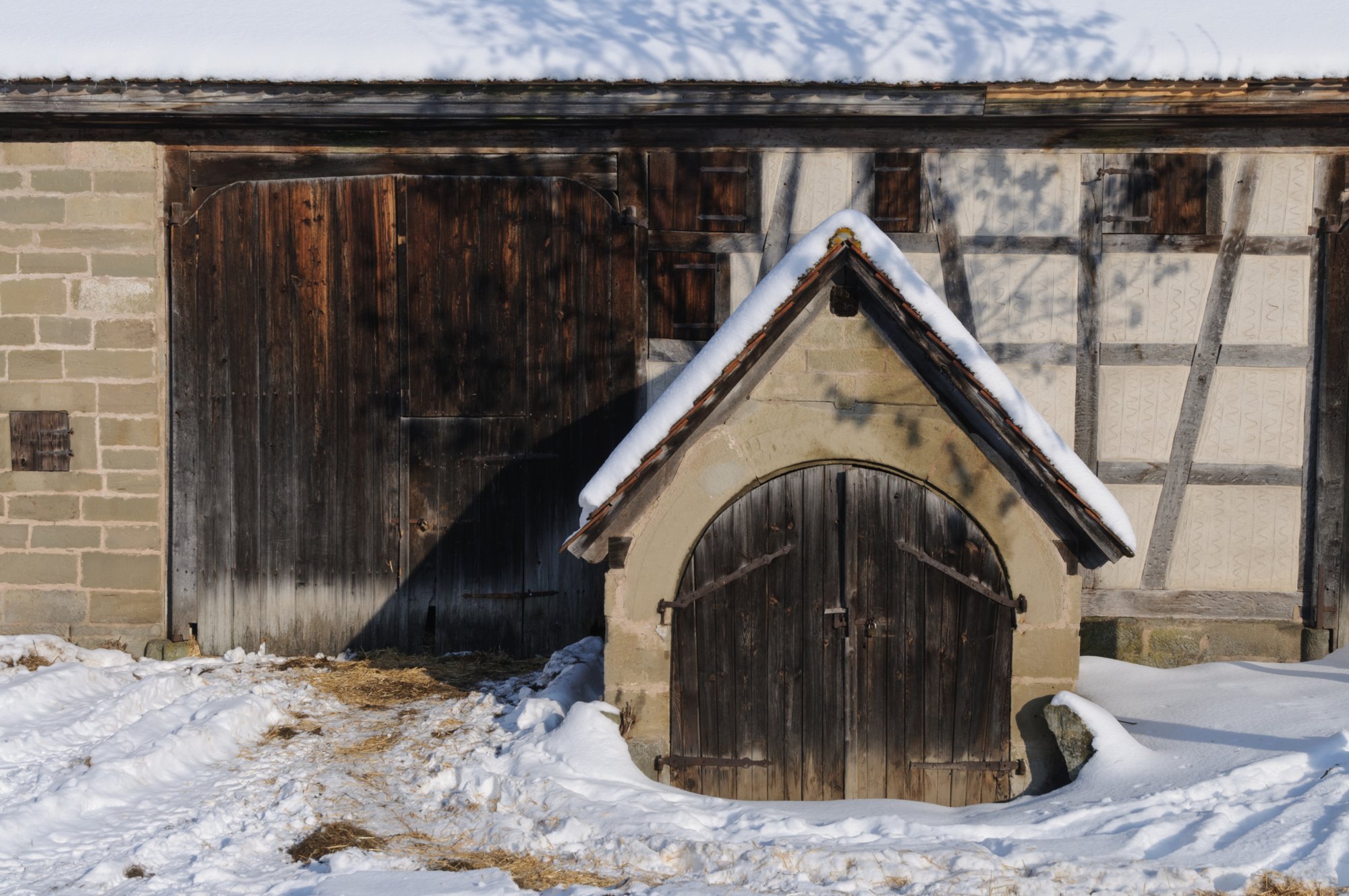 Freilandmuseum Wackershofen bei Schnee 