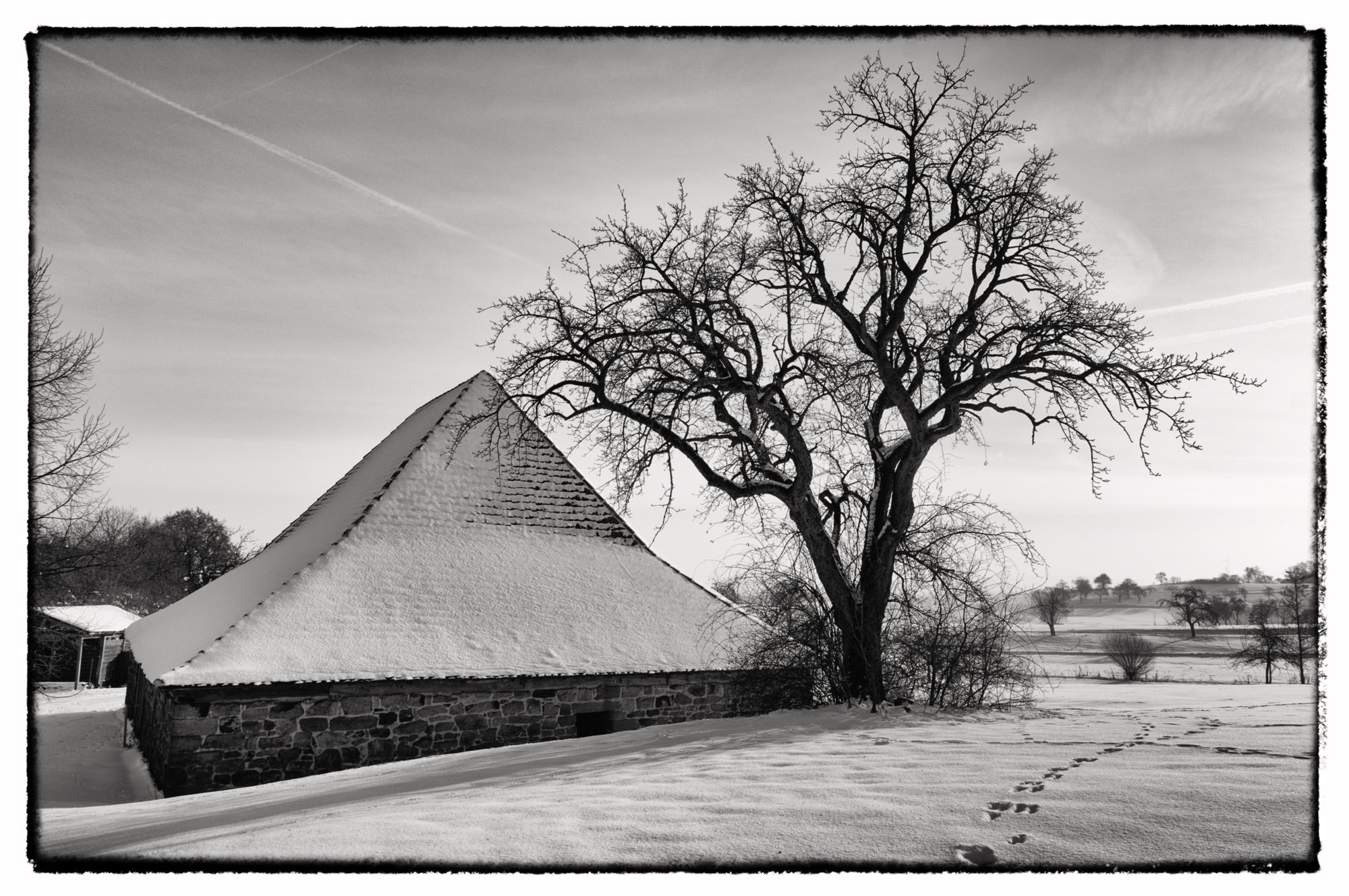 Freilandmuseum Wackershofen bei Schnee 