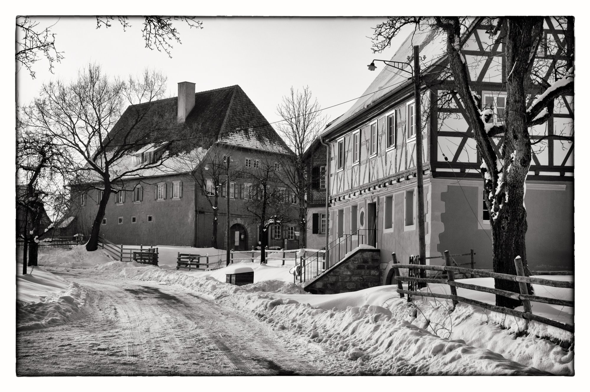 Freilandmuseum Wackershofen bei Schnee 