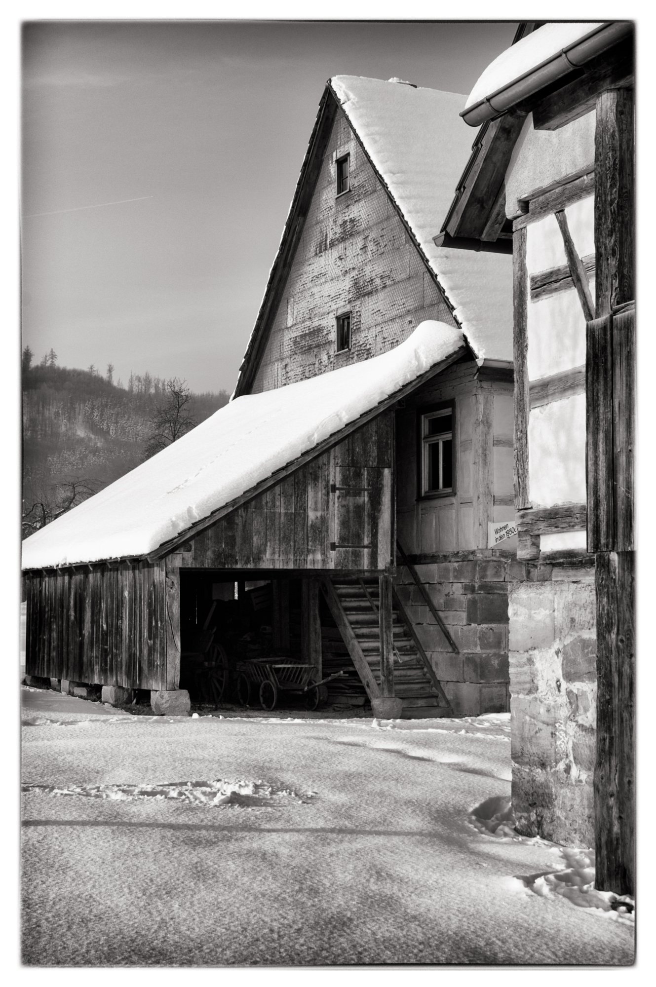 Freilandmuseum Wackershofen bei Schnee 