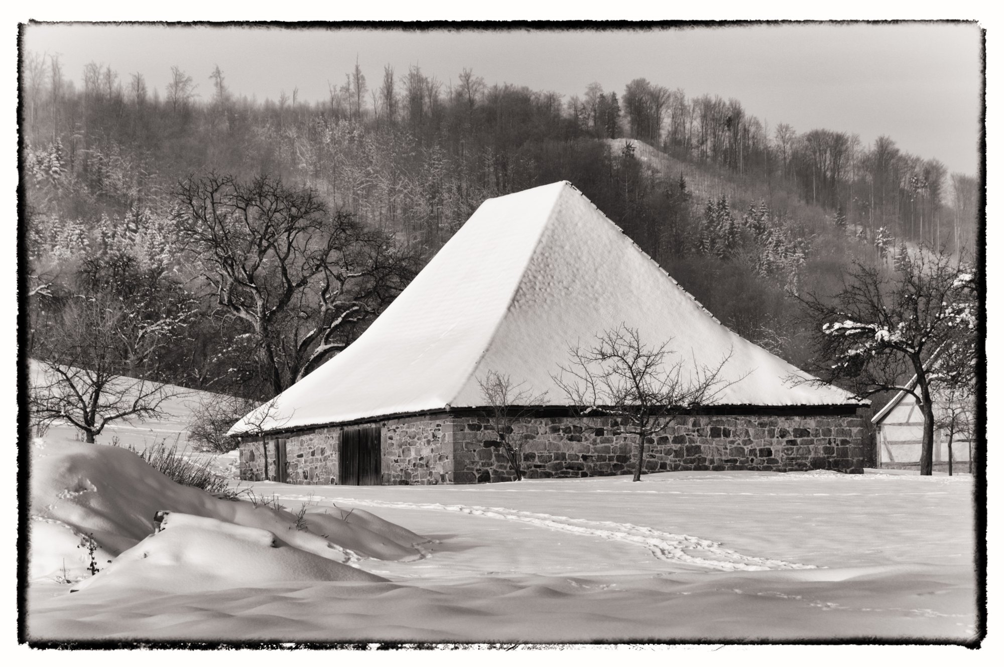 Freilandmuseum Wackershofen bei Schnee 