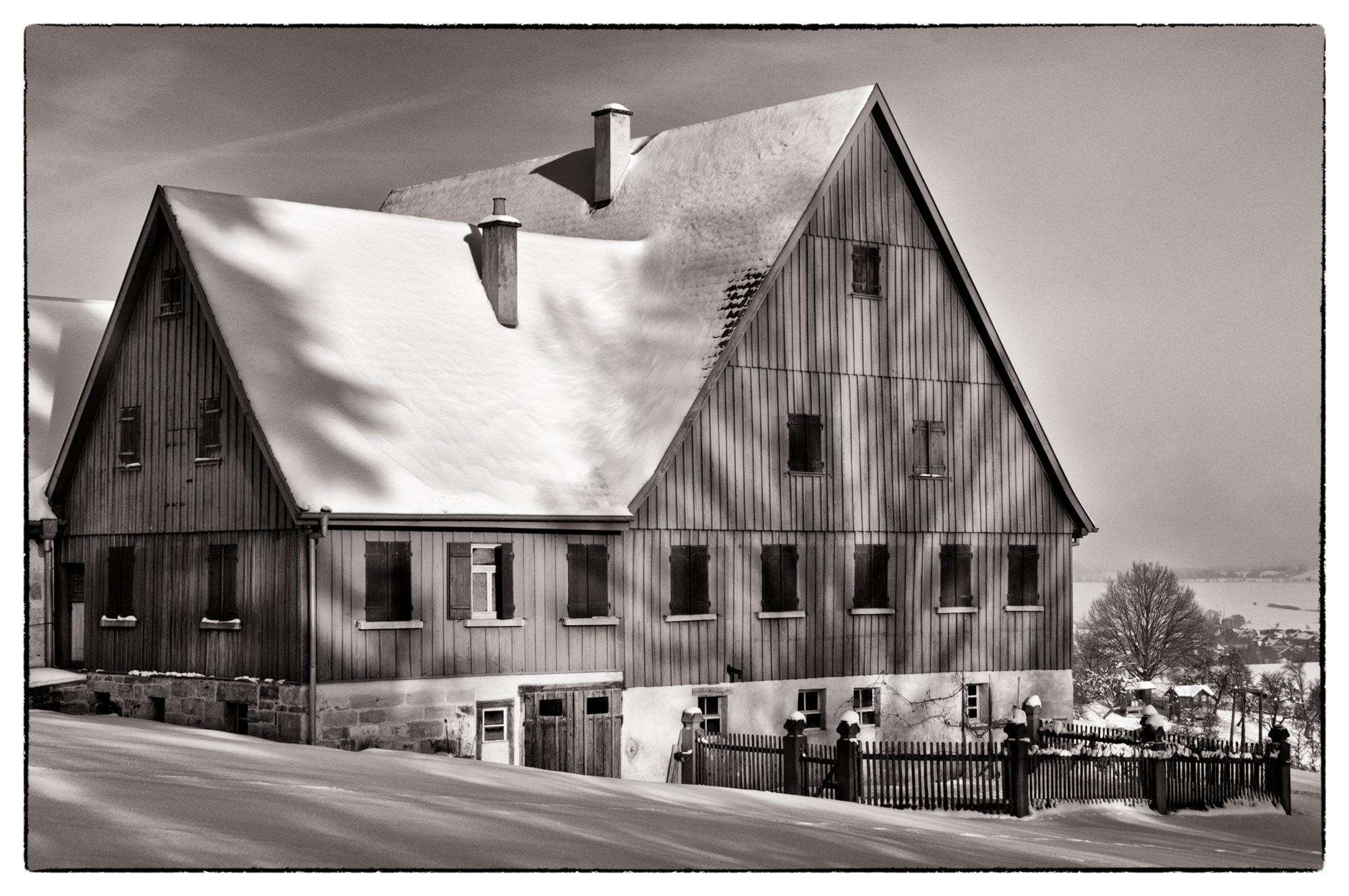 Freilandmuseum Wackershofen bei Schnee 