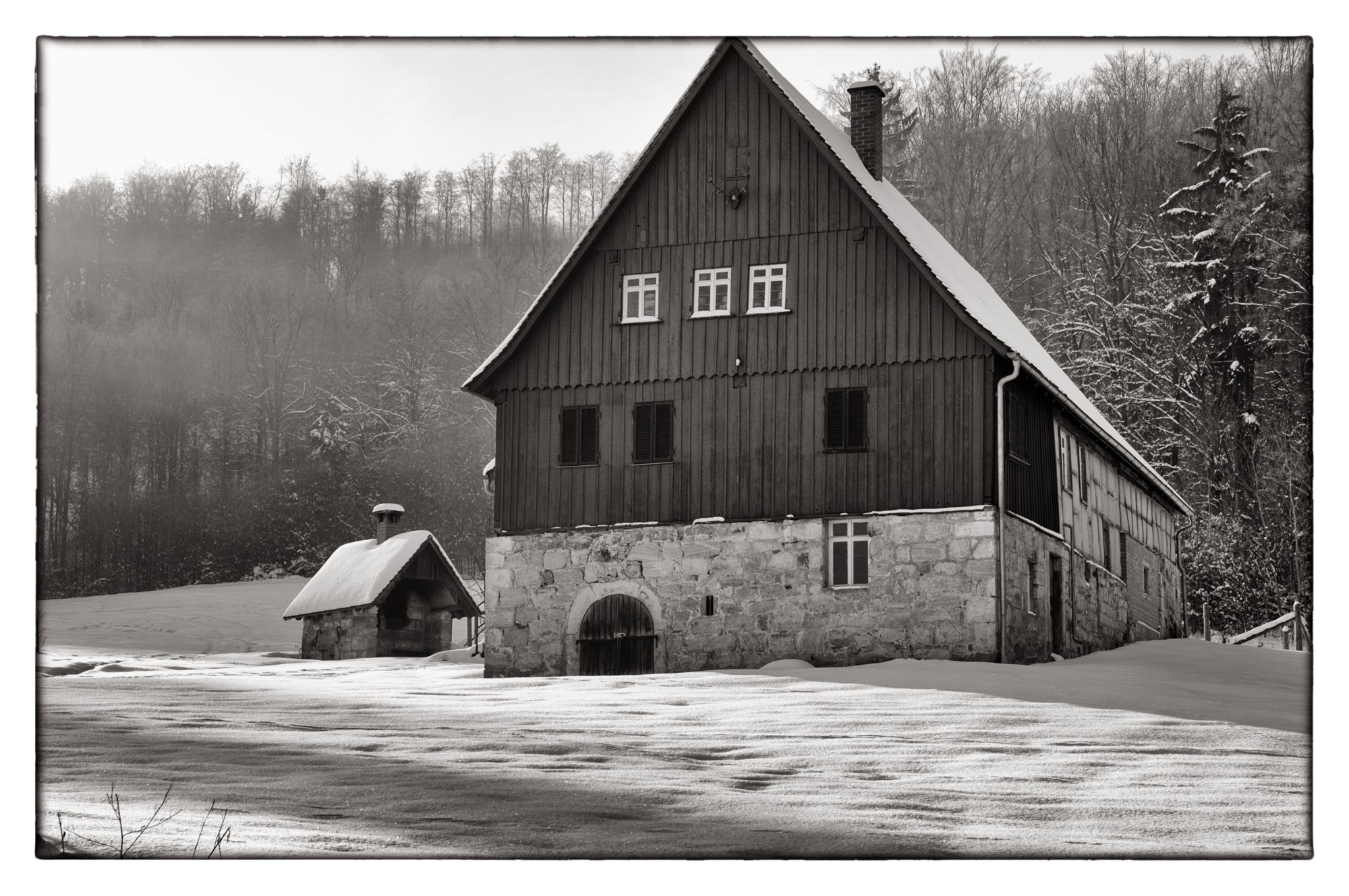 Freilandmuseum Wackershofen bei Schnee 