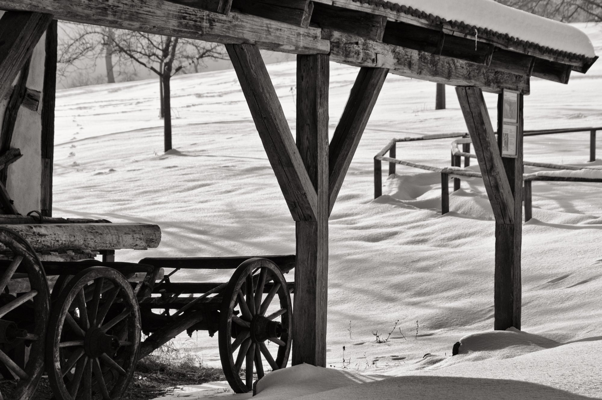 Freilandmuseum Wackershofen bei Schnee 