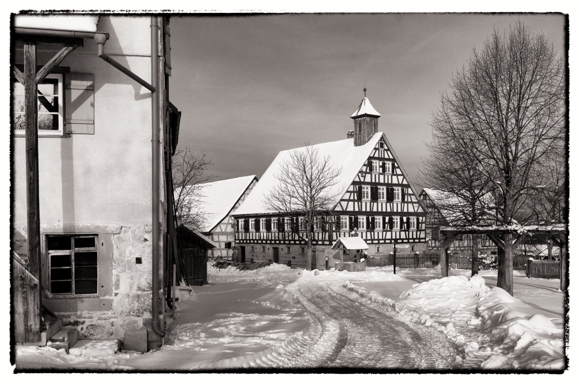 Freilandmuseum Wackershofen bei Schnee 