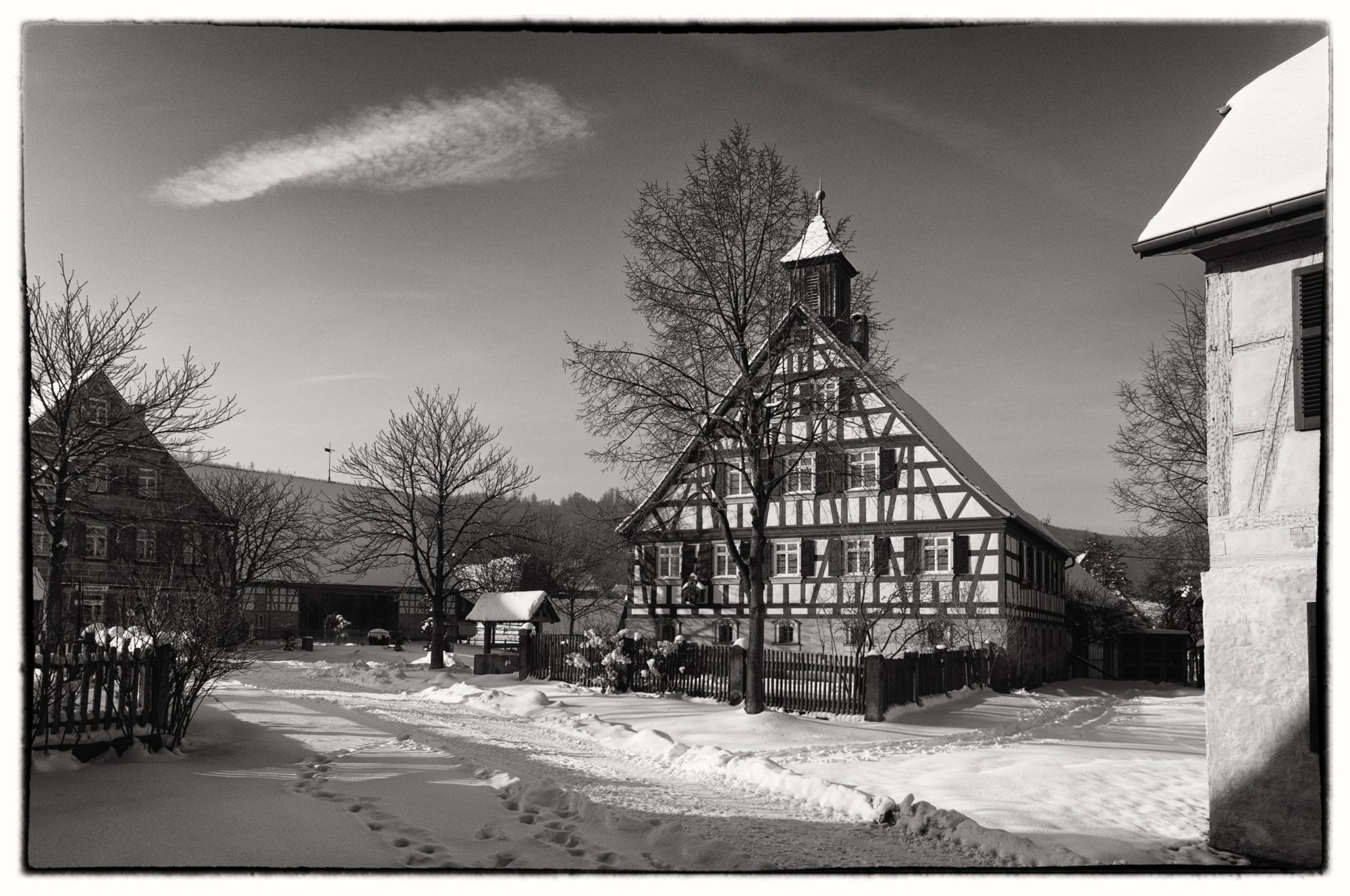 Freilandmuseum Wackershofen bei Schnee 