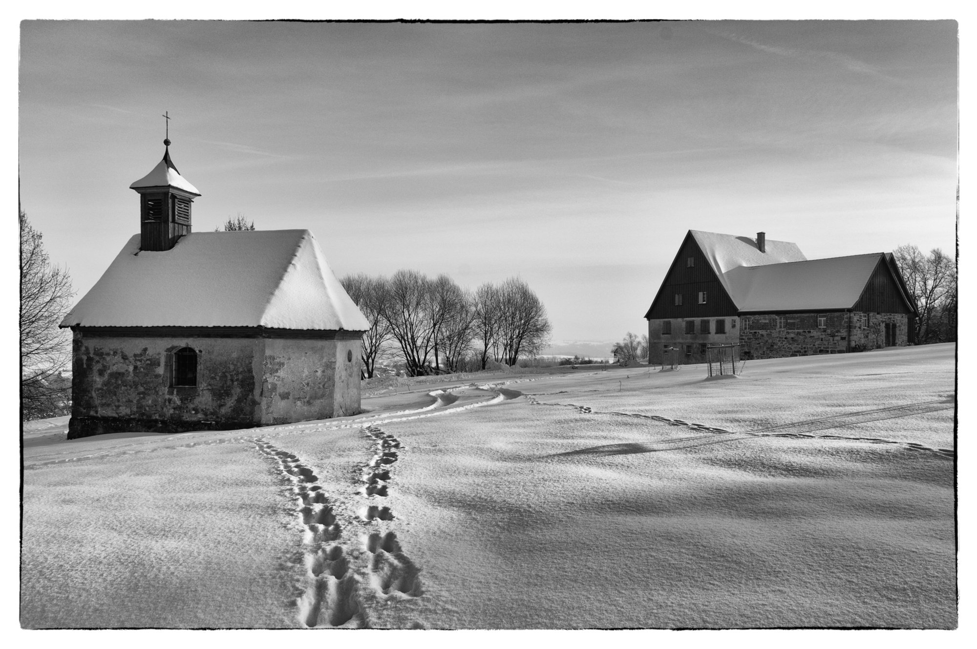 Freilandmuseum Wackershofen bei Schnee 