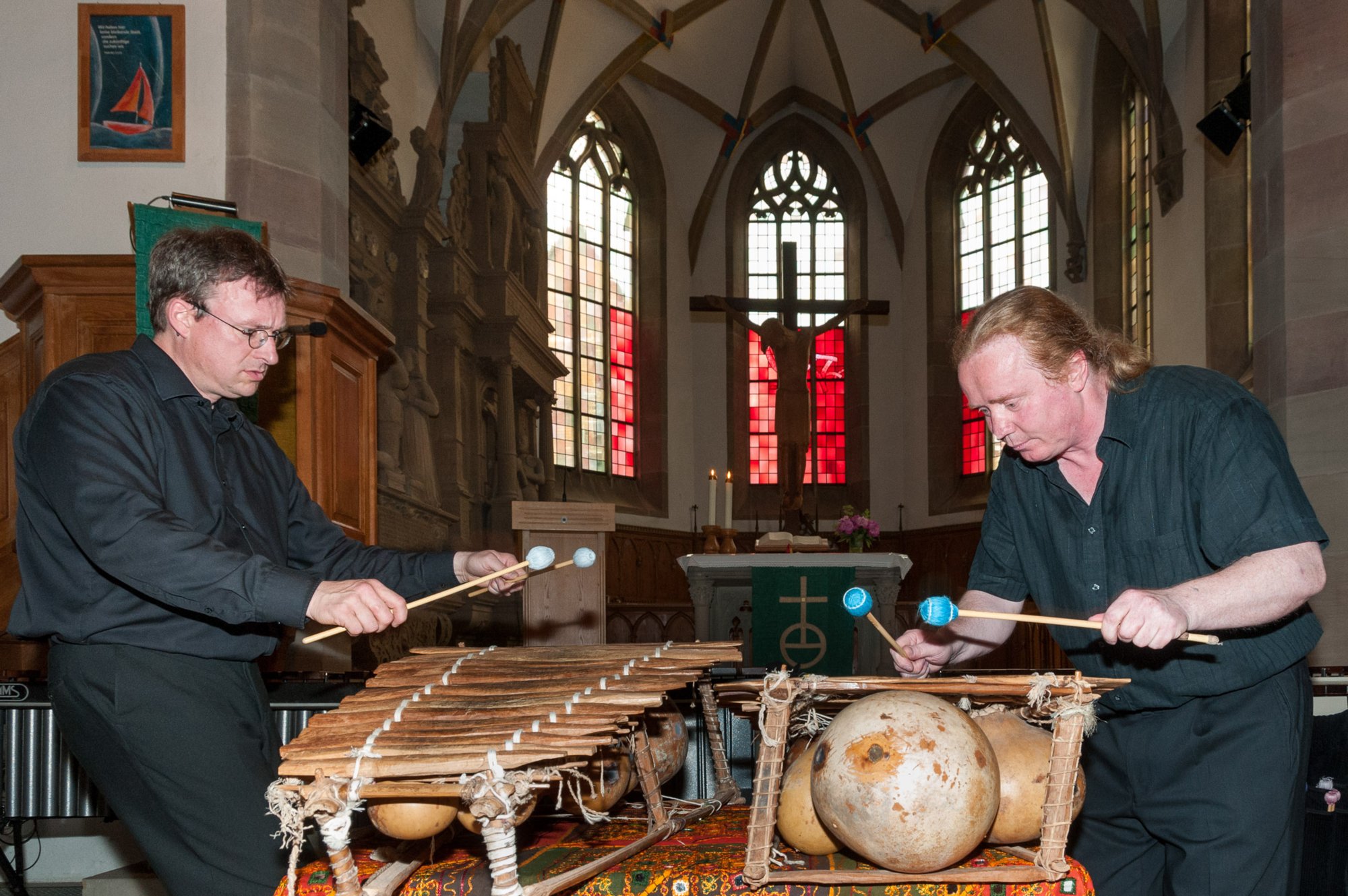 German Marimba Duo Konzert mit dem German Marimba Duo ind er Gaildorfer Stadtkirche. Links: Andreas Schwarz. Rechts: Matthias Krohn.