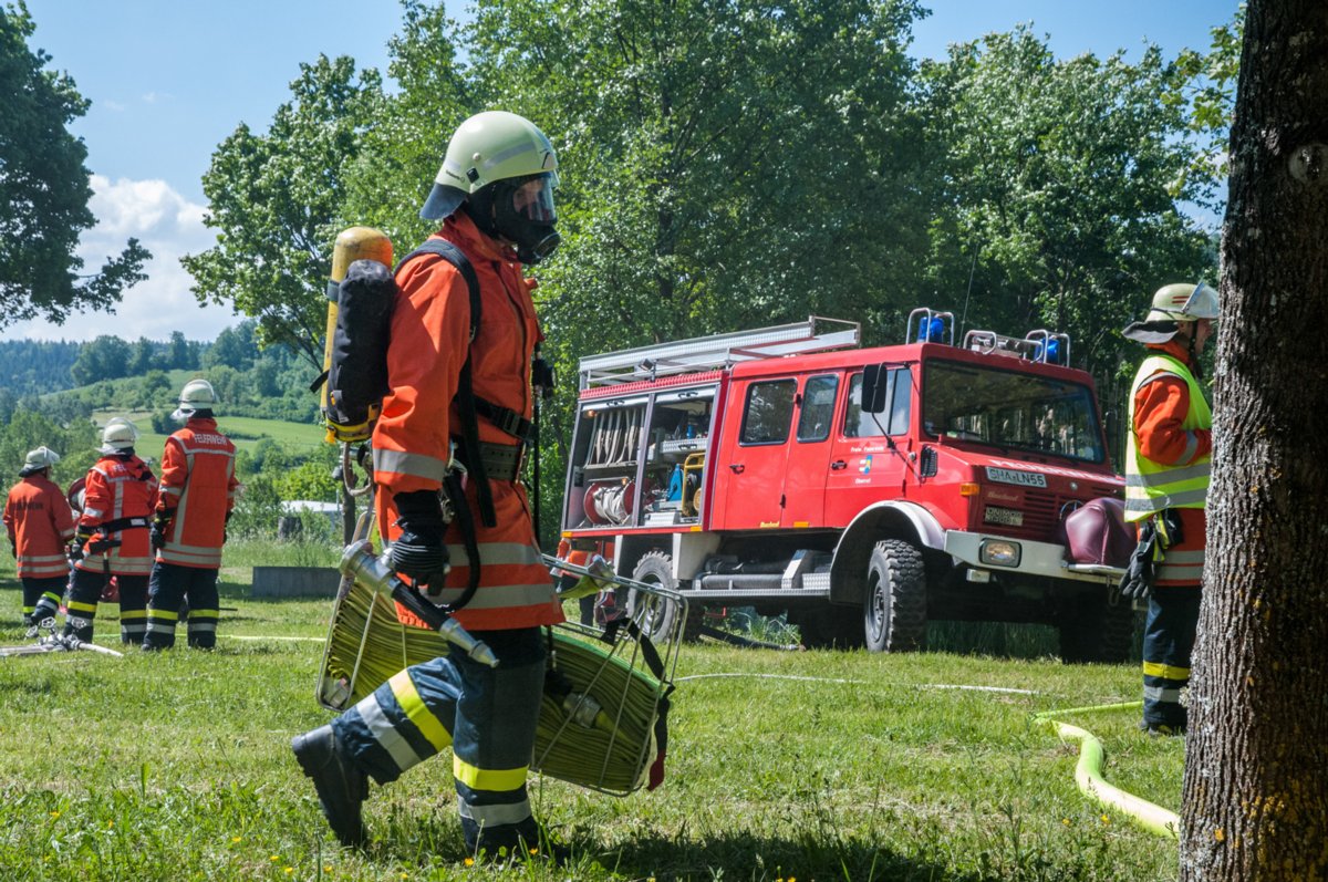 Feuerwehrübung an der GWRS Oberrot Feuerwehruebung an der GWRS Oberrot.