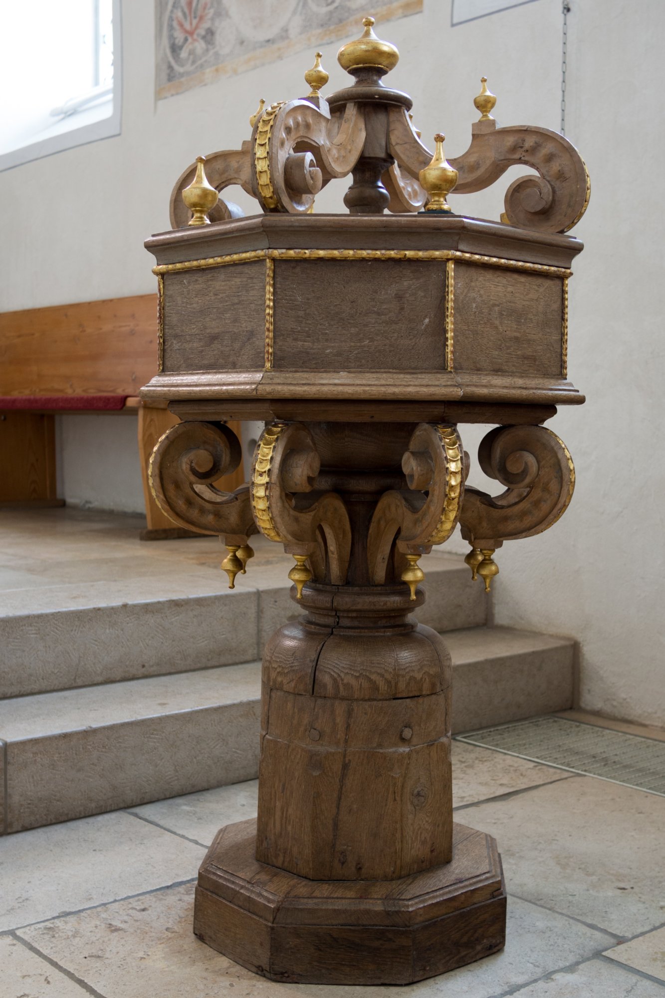 Bartholomäuskirche Setzingen Wanderung mit Route: Setzingen - Lonetal m. Bocksteinhöhle (nur Andreas, da zu steiler Aufstieg ohne Stecken), Hohlenstein - Lindenau (Tee-Kuchen-Bier-Pause) - Setzingen