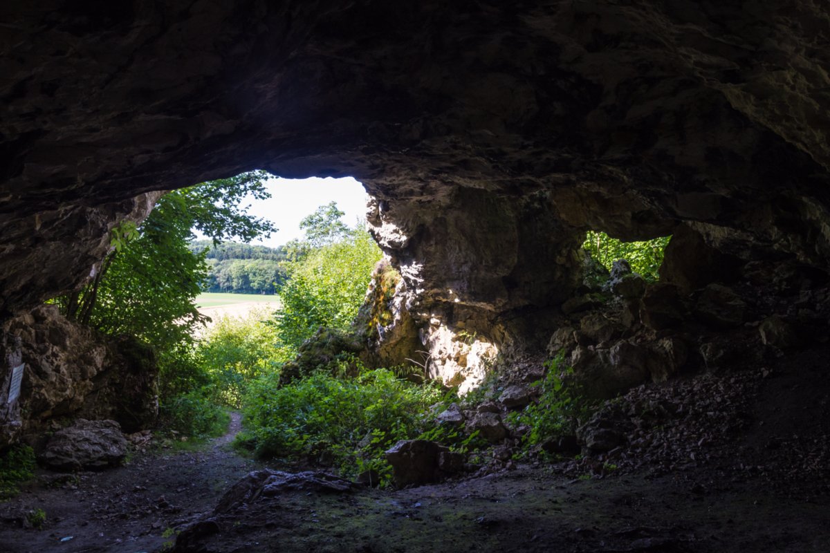 Bocksteinhöhle Wanderung mit Route: Setzingen - Lonetal m. Bocksteinhöhle (nur Andreas, da zu steiler Aufstieg ohne Stecken), Hohlenstein - Lindenau (Tee-Kuchen-Bier-Pause) - Setzingen