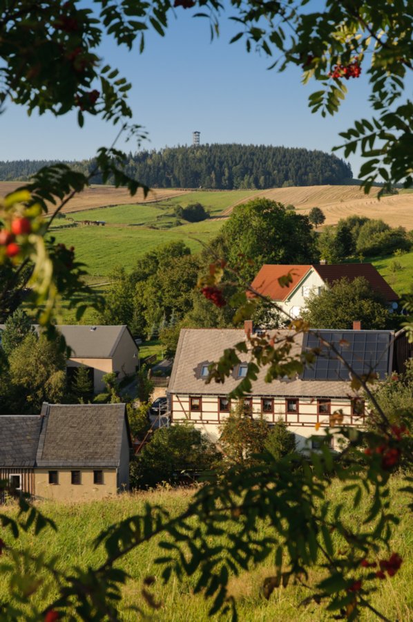 Sächsische Schweiz 2009 Hinterhermsdorf. Blick zum Weifbergturm.