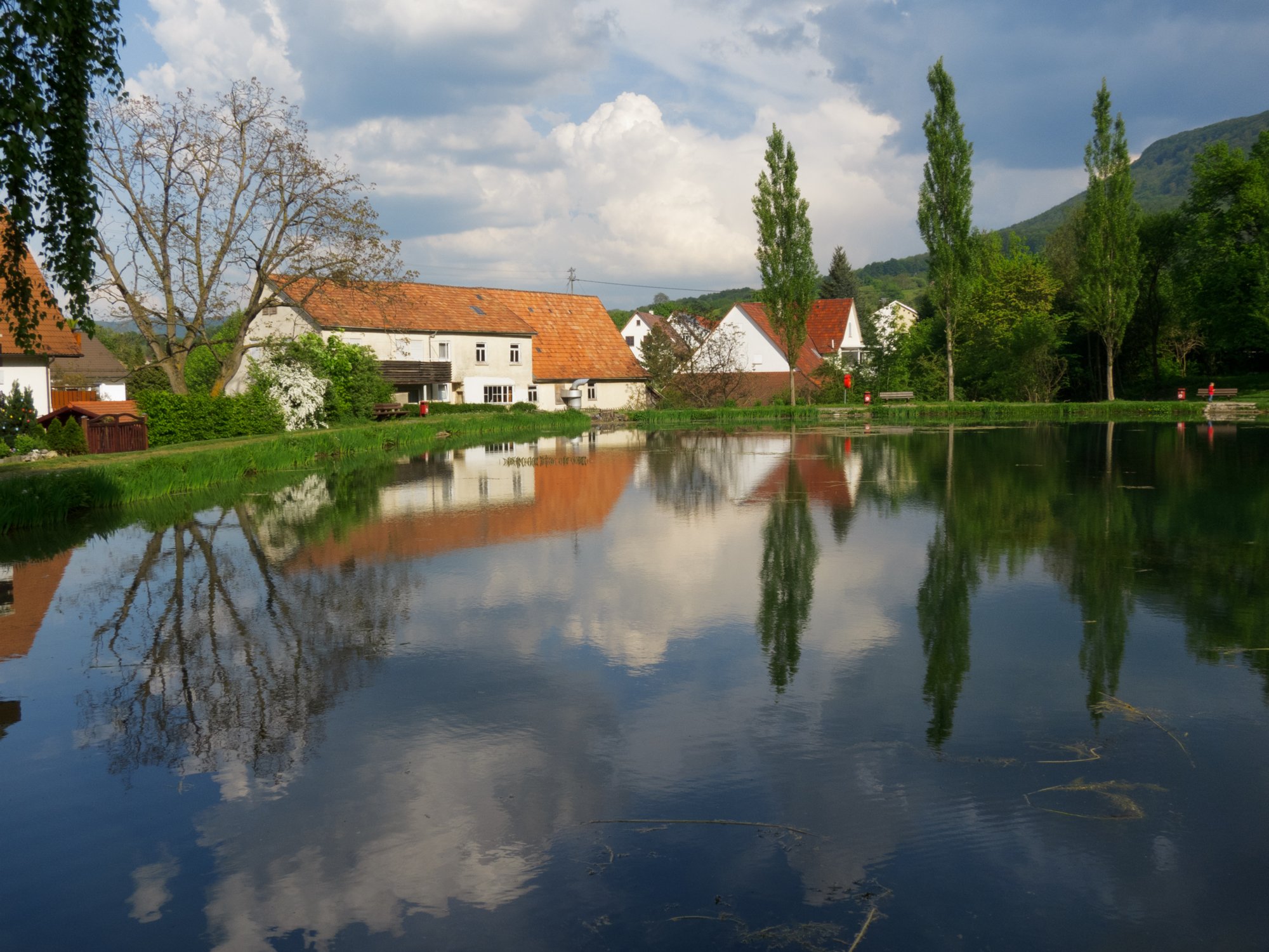 Dorfsee in Bissingen Dorfsee in Bissingen. Wanderung von Bissingen über den Breitenstein zur Teck und zurück nach Bissingen.